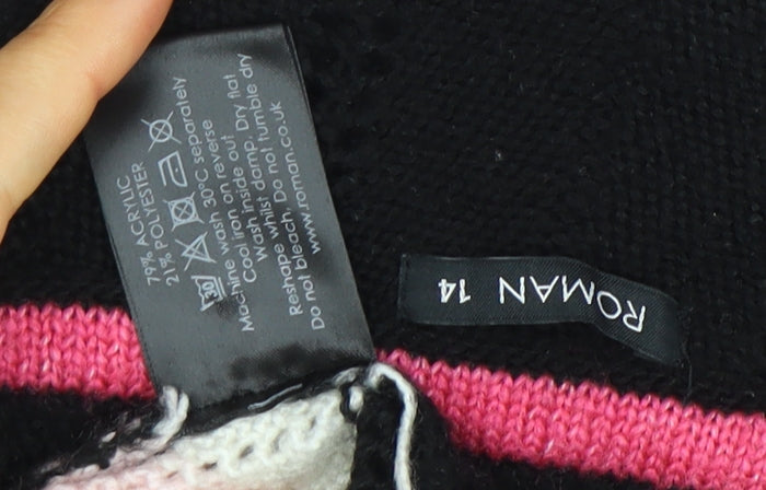 Womens UK Size 14 Roman Black Pullover Jumper