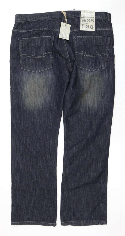 Denim Co Men's Blue Straight Jeans W38