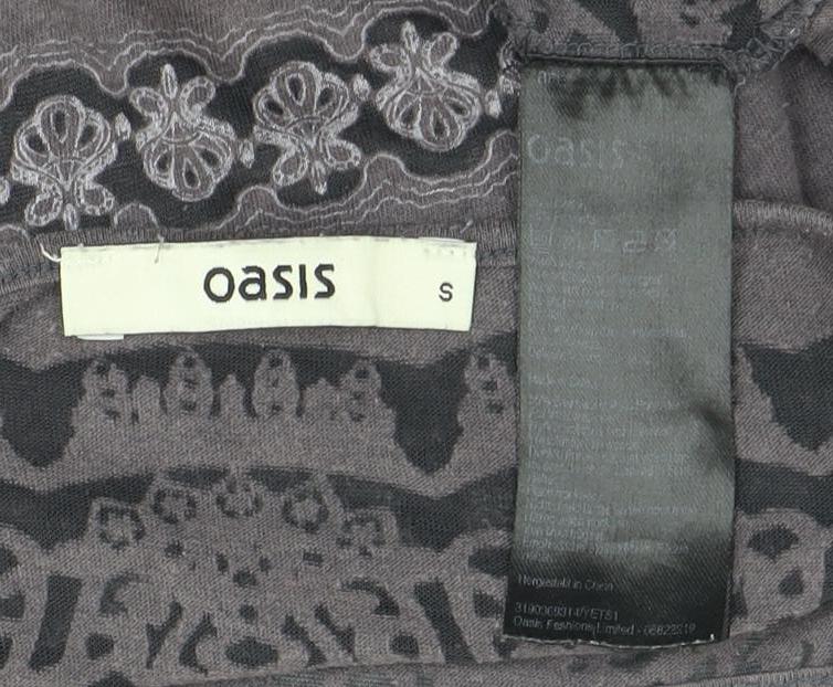 Womens UK Size S Oasis Grey Basic T-Shirt