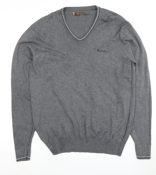 Mens UK Size M Ben Sherman Grey Pullover Jumper