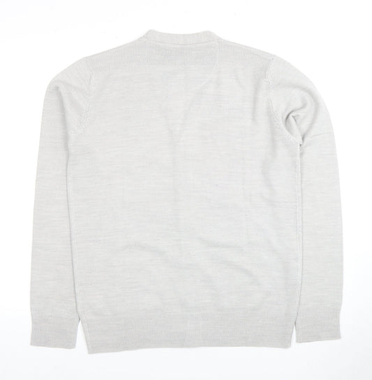 Brave Soul Men's Ivory Cardigan M V-Neck Lightweight