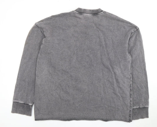 Zara Men's Grey Sweatshirt, Size S, Crew Neck