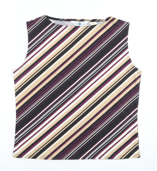 Womens UK Size 16 New Look Multicoloured Basic Tank