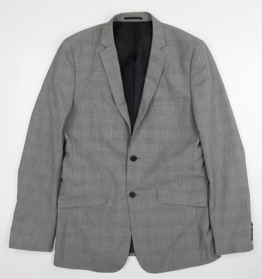 Jack Reid Men's Grey Check Slim Fit Blazer