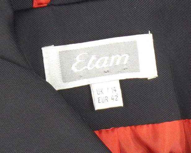 Womens UK Size 14 Etam Black Overcoat