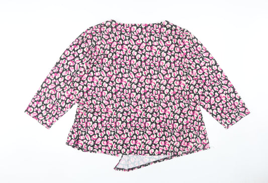 M&Co Women's Pink Animal Print Blouse Size 22