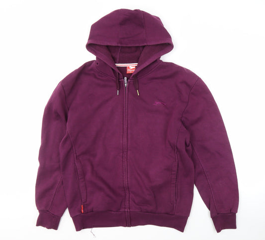 Additional front view of Slazenger Men's Purple Basic Hooded Jacket M