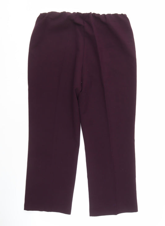 Classic Women's Purple Trousers, Size 14, Zip Closure