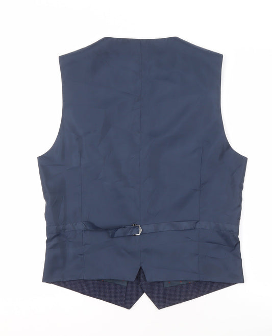 Mens UK Size M Burton Regular Blue Suit Waistcoat