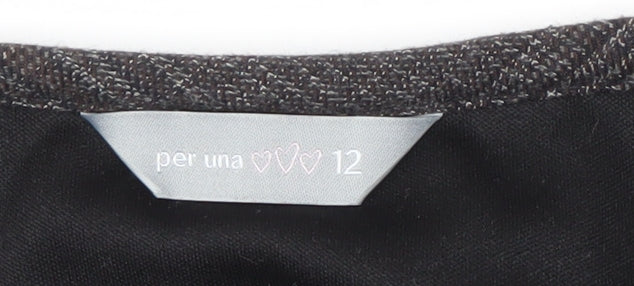 Marks and Spencer Women's Black Striped Skirt Size 12