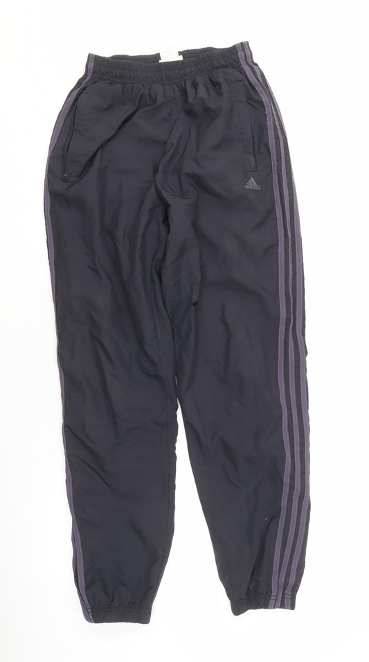 Womens UK Size 10 adidas Regular Fit Track Pants Black Trousers