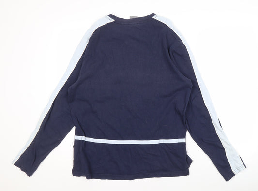 Nike Men's Blue Long Sleeve Cotton T-Shirt Size L