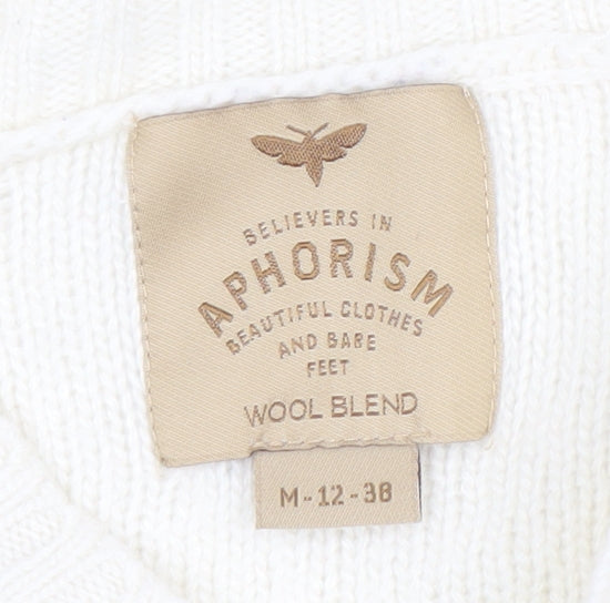 Aphorism Women's Ivory Cable-Knit Pullover Jumper M