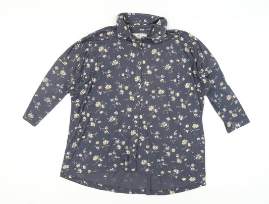 Womens UK Size 10 Fat Face Blue Basic Button-Up