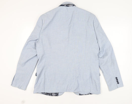 Villain Men's Blue Regular Fit Blazer 44R Jacket