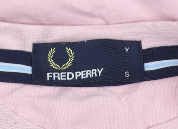 Fred Perry Boys Pink T-Shirt, Short Sleeve, Size S, Casual