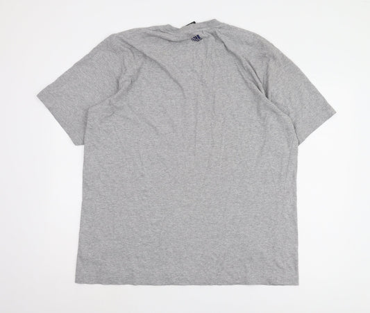 Adidas Men's Grey XL Sports Logo T-Shirt