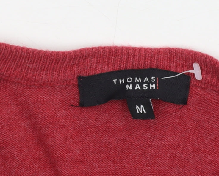 Thomas Nash Red V-Neck Men's Pullover Jumper M