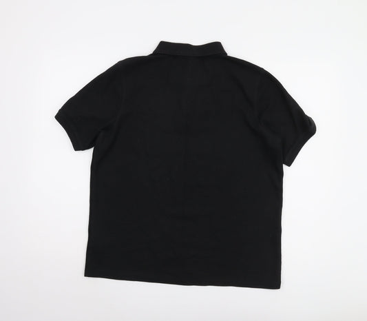 Slazenger Men's Black Polo Shirt L - Casual Solid Short Sleeve