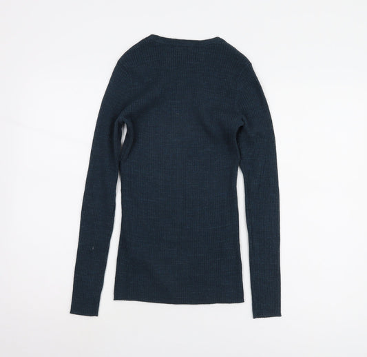 Womens UK Size 8 Fat Face Blue Pullover Jumper