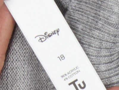 Disney Women's Grey Minnie Mouse Pullover Jumper Size 18