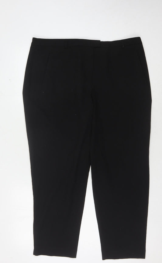 Womens UK Size 16 New Look Regular Fit Black Trousers