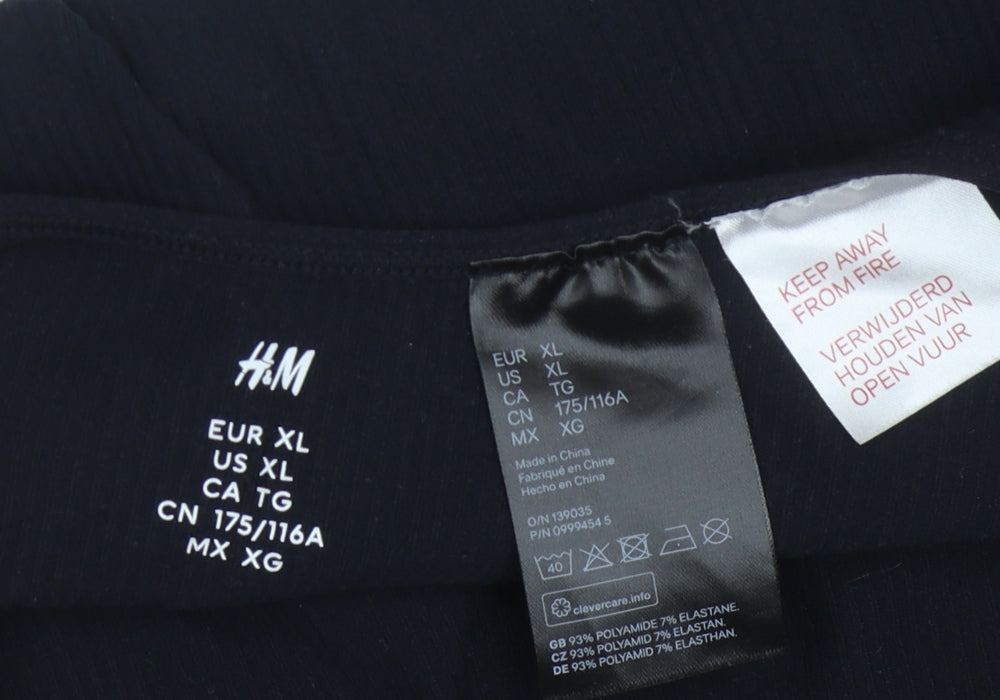 H&M Women's Black XL Sleeveless Stretch Jumpsuit