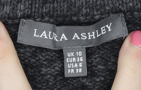 Womens UK Size 10 Laura Ashley Grey Pullover Jumper