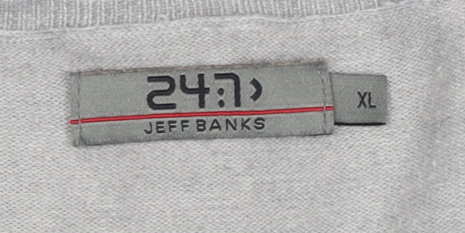 Jeff Banks Men's Grey V-Neck XL Pullover Jumper