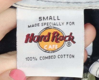 Hard Rock Cafe Men's Black Striped Polo Shirt S