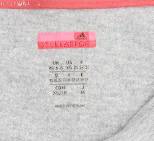 Womens UK Size XS adidas Grey Cropped T-Shirt