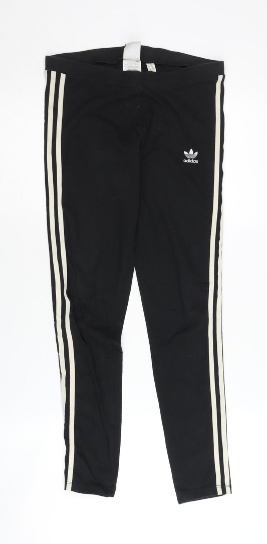 Womens UK Size 10 adidas Athletic Fit Leggings Black Leggings