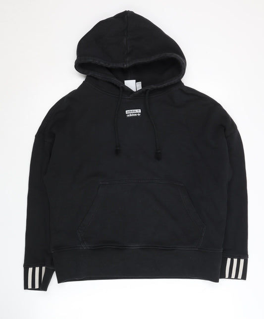 Additional front view of Adidas Women's Black Hoodie, Medium, Brand Logo