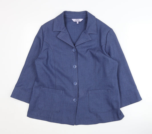 Additional front view of Honor Millburn Women's Blue Blazer, size 14