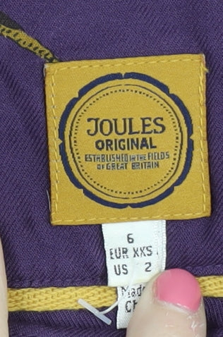 Joules Women's Purple Viscose Dress - Size 6