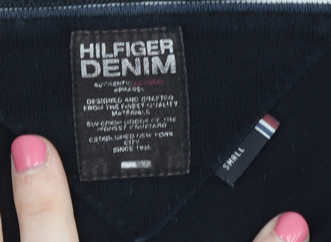 Brand and care label for Hilfiger Denim Men's Black V-Neck jumper S