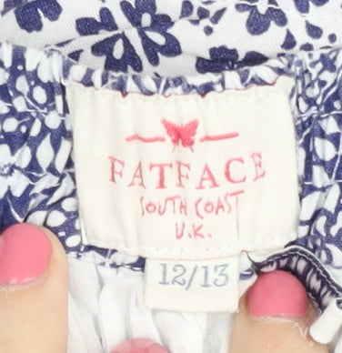 Fat Face Girls Blue Floral A-Line Skirt 12-13 Years Spring/Summer