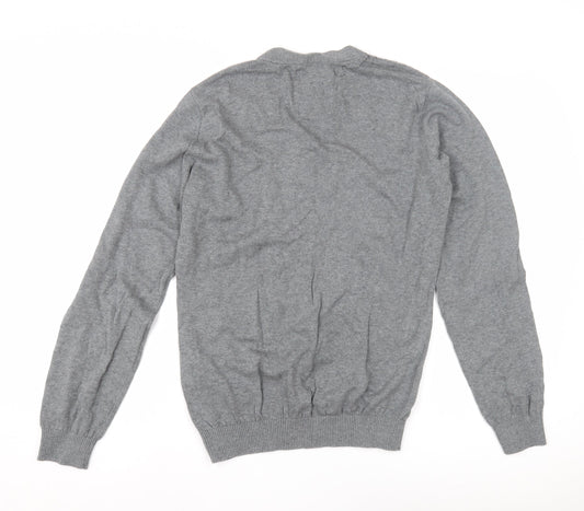 Jack & Jones Men's Grey V-Neck Pullover Jumper - Size M