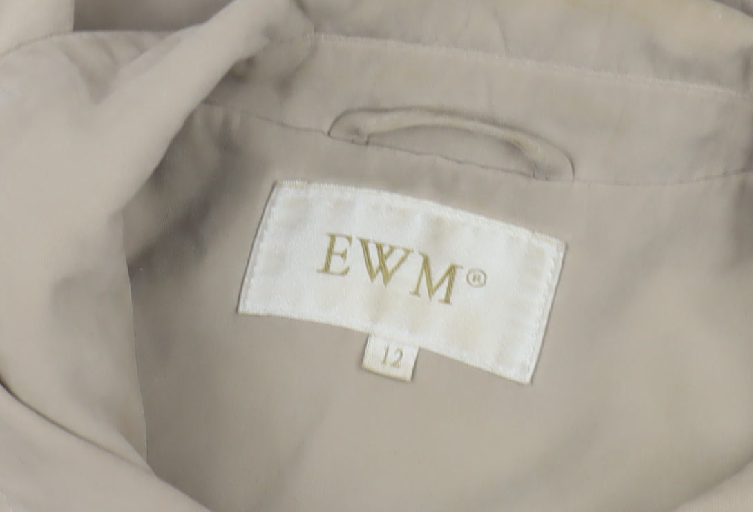 Womens UK Size 12 EWM Beige Parka Coat