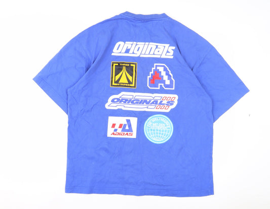 Adidas Men's Blue Graphic T-Shirt M Sports Casual