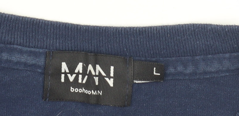 Mens UK Size L boohooMAN Blue T-Shirt