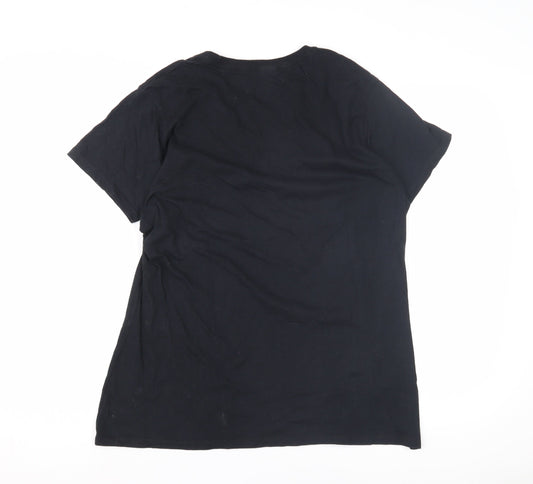 Womens UK Size L Port & Company Black Basic T-Shirt