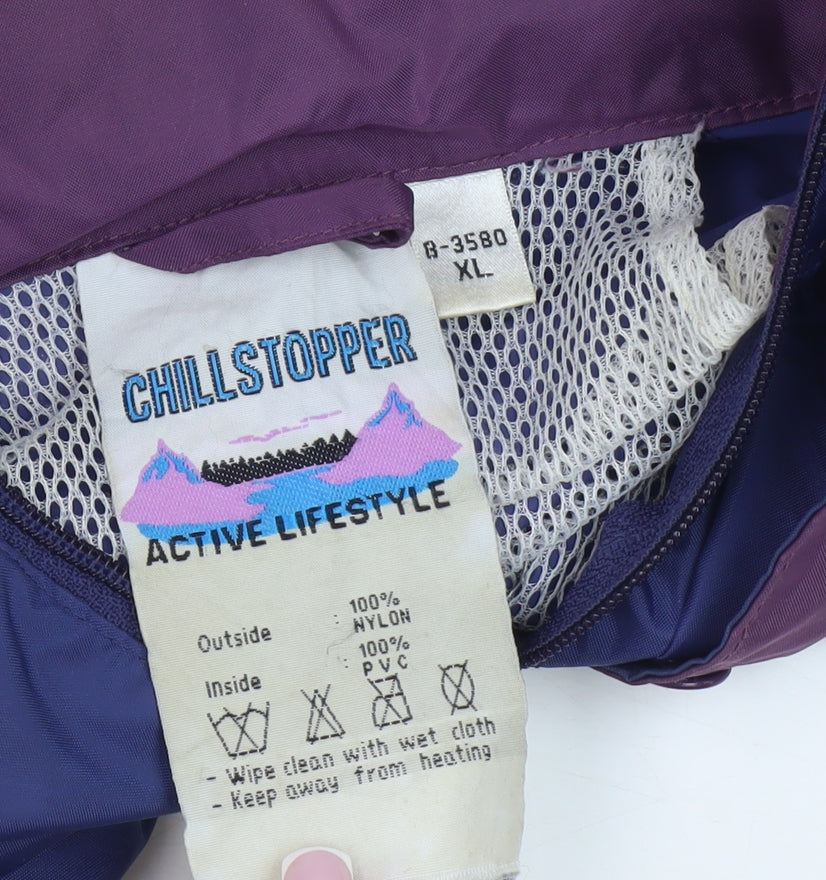 Mens UK Size XL CHILLSTOPPER Purple Windbreaker Coat
