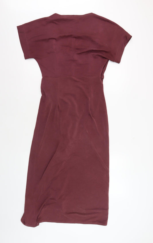 Monki Women's Red Midi Wrap Dress S