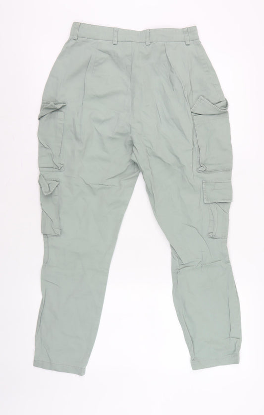 Womens UK Size 8 Boohoo Relaxed Fit Cargo Grey Trousers