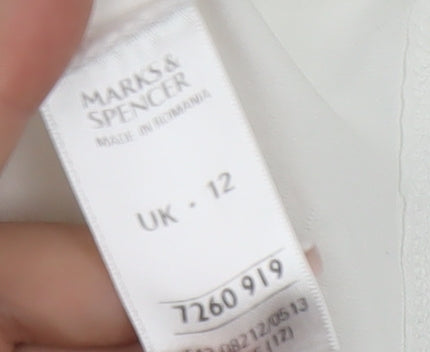 Womens UK Size 12 Marks and Spencer White Basic Tank
