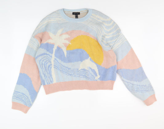 Womens UK Size L New Look Multicoloured Pullover Jumper