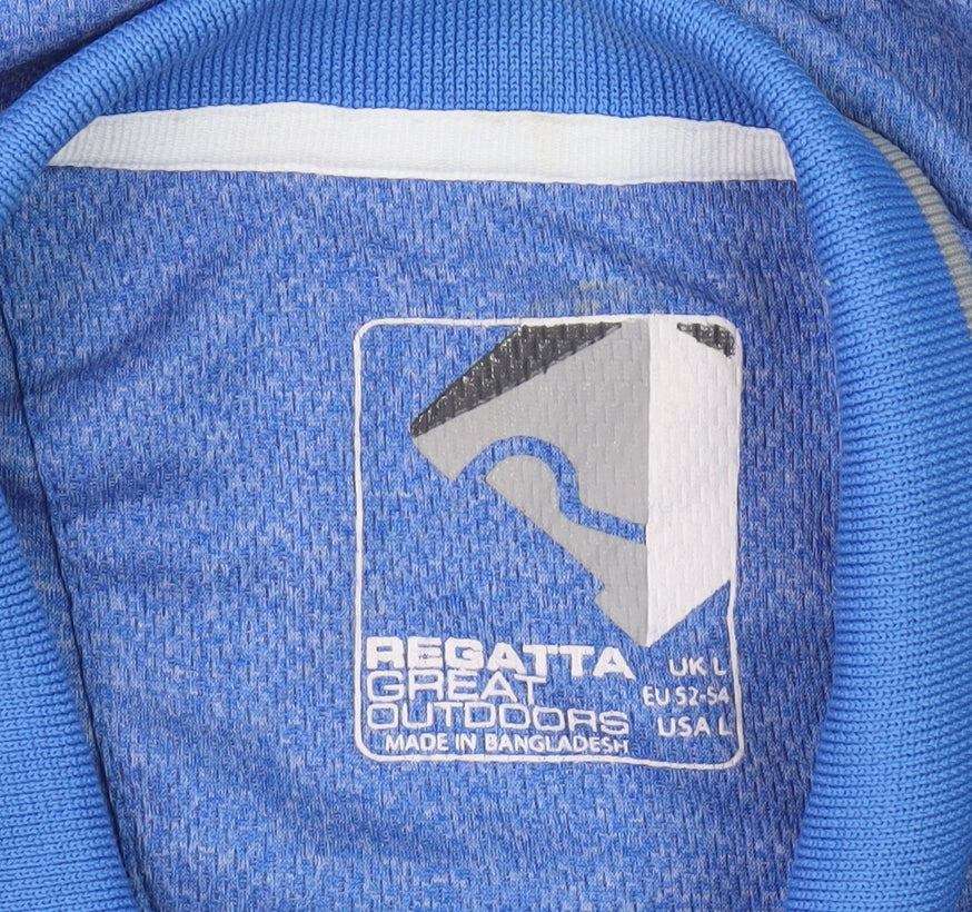 Regatta Men's Blue Short Sleeve Polo Size L Casual