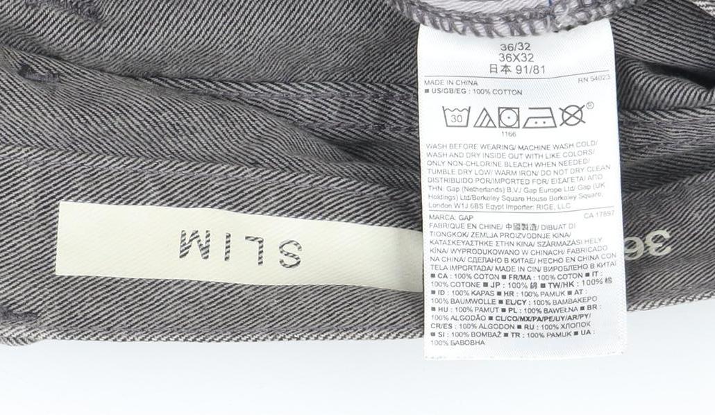 Gap Men's Slim Grey Jeans, Size 36, Slim Fit