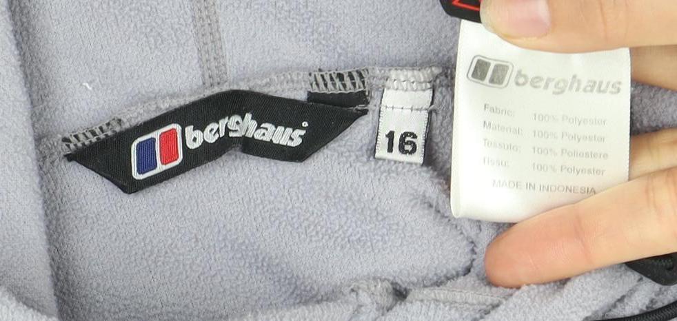 Berghaus Women's Grey Raglan Sleeve Fleece Hoodie Size 16